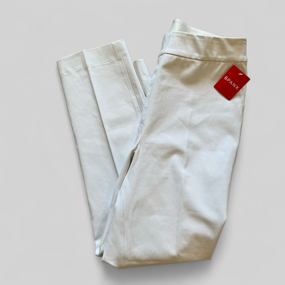 NWT SPANX - Size SMALL On-the-Go Ankle Slim Straight Pants CLASSIC WHITE
